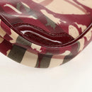 BURBERRY Nova Check Shoulder Bag PVC Leather Red Auth 159802V-17