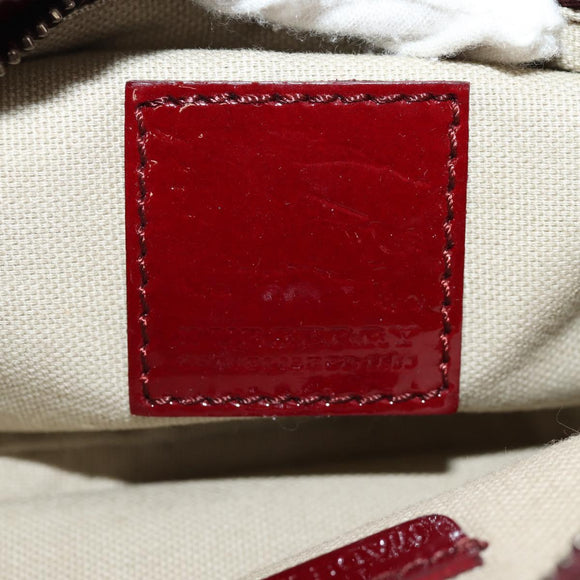 BURBERRY Nova Check Shoulder Bag PVC Leather Red Auth 159802V