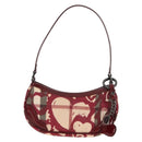BURBERRY Nova Check Shoulder Bag PVC Leather Red Auth 159802V-13