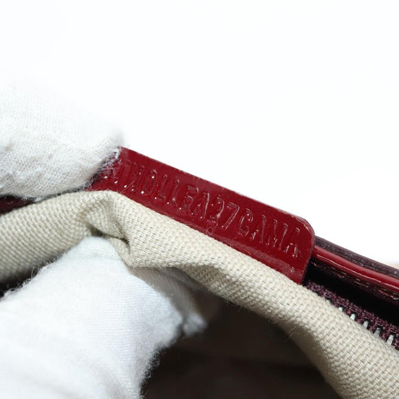 BURBERRY Nova Check Shoulder Bag PVC Leather Red Auth 159802V