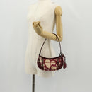 BURBERRY Nova Check Shoulder Bag PVC Leather Red Auth 159802V-23