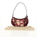 BURBERRY Nova Check Shoulder Bag PVC Leather Red Auth 159802V-12