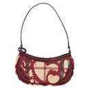 BURBERRY Nova Check Shoulder Bag PVC Leather Red Auth 159802V-2