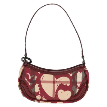 BURBERRY Nova Check Shoulder Bag PVC Leather Red Auth 159802V - 0