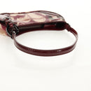 BURBERRY Nova Check Shoulder Bag PVC Leather Red Auth 159802V-7