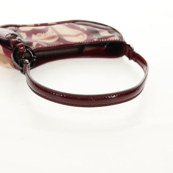 BURBERRY Nova Check Shoulder Bag PVC Leather Red Auth 159802V