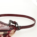 BURBERRY Nova Check Shoulder Bag PVC Leather Red Auth 159802V-14