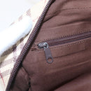 BURBERRY Nova Check Blue Label Hand Bag Canvas Beige Silver Auth 159809-17