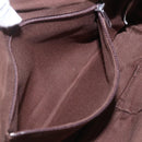 BURBERRY Nova Check Blue Label Hand Bag Canvas Beige Silver Auth 159809-12