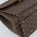 CELINE Macadam Canvas Hand Bag PVC Leather Brown Gold Auth 159824-15