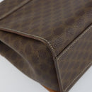 CELINE Macadam Canvas Hand Bag PVC Leather Brown Gold Auth 159824-17