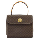 CELINE Macadam Canvas Hand Bag PVC Leather Brown Gold Auth 159824-13