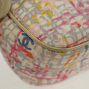 CHANEL Shoulder Bag Canvas Multicolor Silver CC Auth 159826V-14