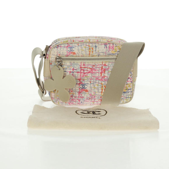 CHANEL Shoulder Bag Canvas Multicolor Silver CC Auth 159826V