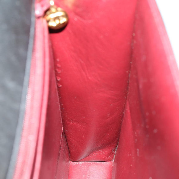 CHANEL Matelasse Ketting Schoudertas Lamsleer Zwart Goud CC Auth 159827SAV