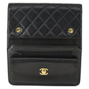 CHANEL Matelasse Ketting Schoudertas Lamsleer Zwart Goud CC Auth 159827SAV-13