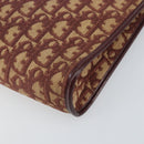 Christian Dior Trotter Canvas Shoulder Bag Red Gold Auth 159831-12