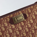 Christian Dior Trotter Canvas Shoulder Bag Red Gold Auth 159831-14