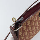 Christian Dior Trotter Canvas Shoulder Bag Red Gold Auth 159831-15
