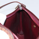 Christian Dior Trotter Canvas Shoulder Bag Red Gold Auth 159831-18