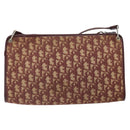 Christian Dior Trotter Canvas Shoulder Bag Red Gold Auth 159831-3