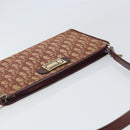 Christian Dior Trotter Canvas Shoulder Bag Red Gold Auth 159831-6