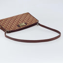 Christian Dior Trotter Canvas Shoulder Bag Red Gold Auth 159831-7