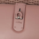 Salvatore Ferragamo Gancini Hand Bag Leather 2way Pink Auth 159841V-20