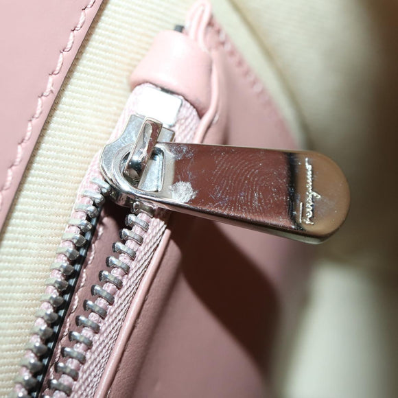 Salvatore Ferragamo Gancini Hand Bag Leather 2way Pink Auth 159841V