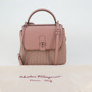 Salvatore Ferragamo Gancini Hand Bag Leather 2way Pink Auth 159841V-12