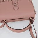 Salvatore Ferragamo Gancini Hand Bag Leather 2way Pink Auth 159841V-6