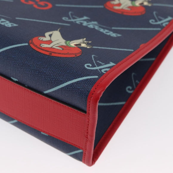 GUCCI Tote Bag PVC Navy Silver 605614 Auth 159842M