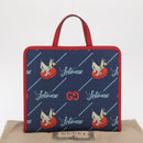 GUCCI Tote Bag PVC Navy Silver 605614 Auth 159842M-21