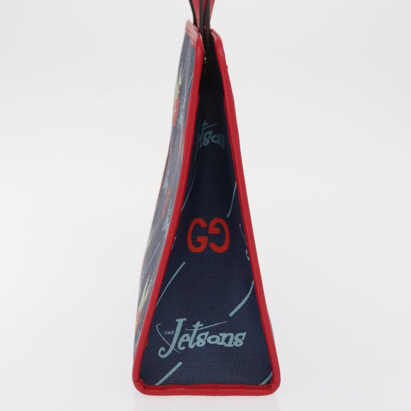 GUCCI Tote Bag PVC Navy Silver 605614 Auth 159842M