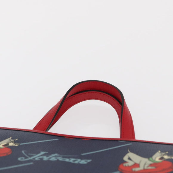 GUCCI Tote Bag PVC Navy Silver 605614 Auth 159842M