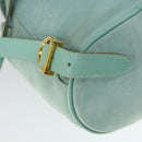 Salvatore Ferragamo Gancini Backpack Suede Green Gold Auth 159843-9