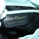 Salvatore Ferragamo Gancini Backpack Suede Green Gold Auth 159843-12