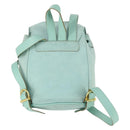 Salvatore Ferragamo Gancini Backpack Suede Green Gold Auth 159843-2