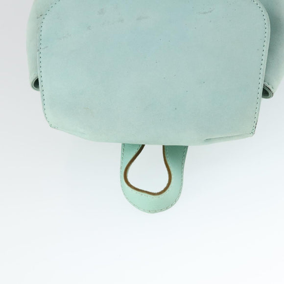 Salvatore Ferragamo Gancini Backpack Suede Green Gold Auth 159843