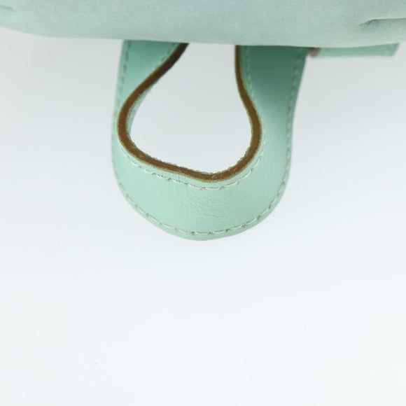 Salvatore Ferragamo Gancini Backpack Suede Green Gold Auth 159843