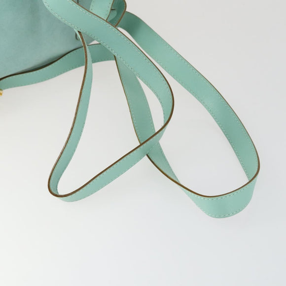 Salvatore Ferragamo Gancini Backpack Suede Green Gold Auth 159843