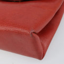 Salvatore Ferragamo Gancini Shoulder Bag Leather Red Gold Auth 159844-8