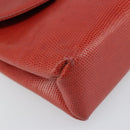 Salvatore Ferragamo Gancini Shoulder Bag Leather Red Gold Auth 159844-15