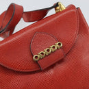 Salvatore Ferragamo Gancini Shoulder Bag Leather Red Gold Auth 159844-18