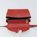 Salvatore Ferragamo Gancini Shoulder Bag Leather Red Gold Auth 159844-9