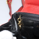 Salvatore Ferragamo Gancini Shoulder Bag Leather Red Gold Auth 159844-21