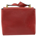 Salvatore Ferragamo Gancini Shoulder Bag Leather Red Gold Auth 159844-2