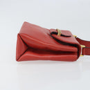 Salvatore Ferragamo Gancini Shoulder Bag Leather Red Gold Auth 159844-3