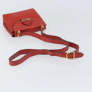 Salvatore Ferragamo Gancini Shoulder Bag Leather Red Gold Auth 159844-7