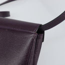 CELINE Circle Schultertasche Leder Lila Gold Auth 159845V-8